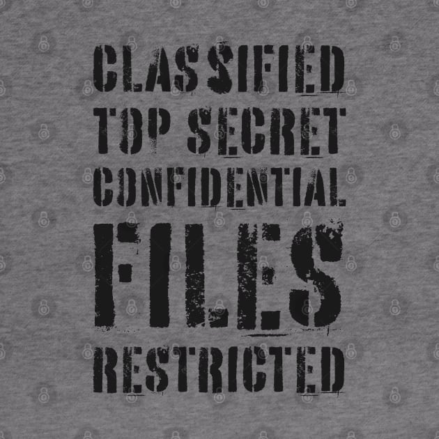 Classified Files Typography Stack (Black) by John Uttley
